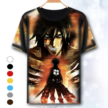 

Summer Tees Men Women Loose T-shirt Cartoon Anime Attack on Titan 3D Print Casual T Shirt Tops Clothing