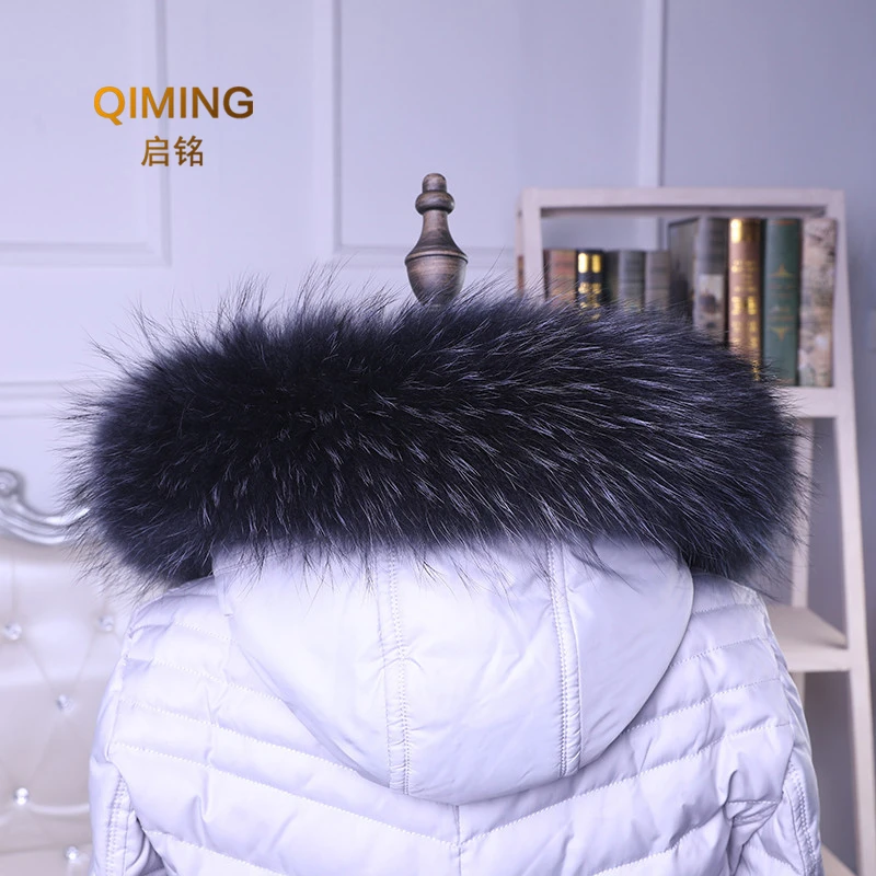 Woman Real Fox Fur Collar Winter New Black Fox Collar Hijab Scarf Coat Jacket Shawl Women Female Collar Furry Fur Collar Scarves