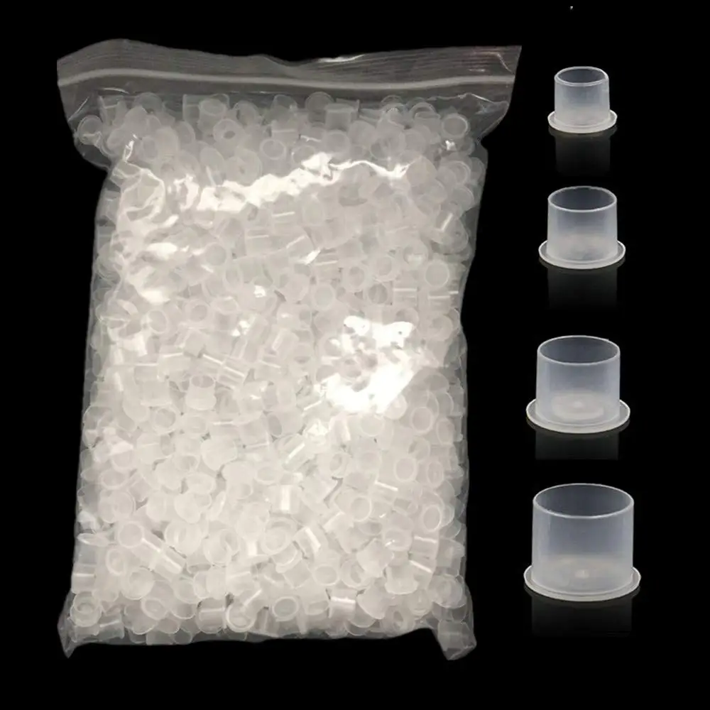 1000pcs Plastic Clear Tattoo Ink Cups Caps 17mm 14mm 11mm Clear Self Standing Ink Caps fro Tattoo Ink Pigment Accessories Supply 100pcs lot zip lock clear plastic glittery silver mylar foil bag self seal tear notch reclosable doypack food snack tea pouches