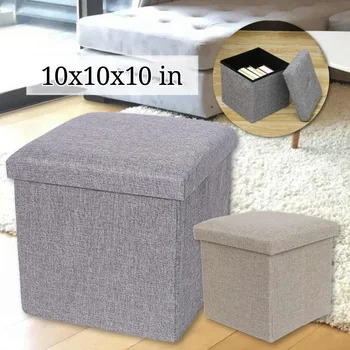 

Multifunctional Foldable Fabric Storage Stool Bench Box Small Sofa Minimalist Artistic Style Kid Chair Foot Stool 25x25x25CM