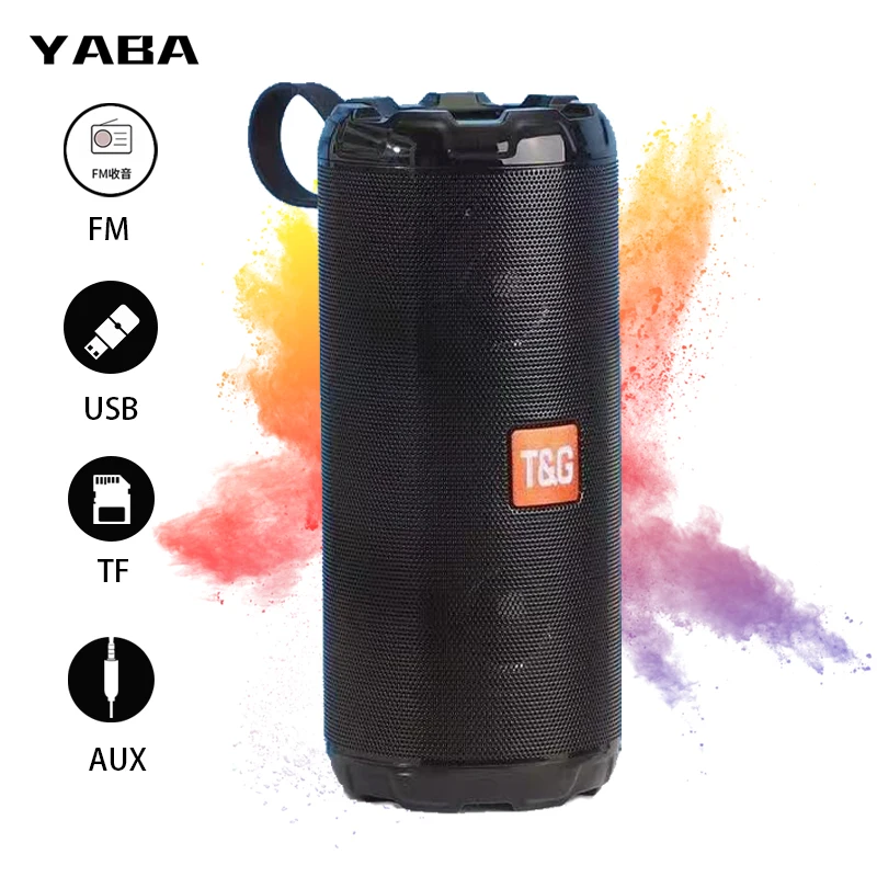 Altavoces inalámbricos portátiles de Metal con Bluetooth, Subwoofer, columna de bajos, resistentes al agua, para exteriores, compatible con USB TF