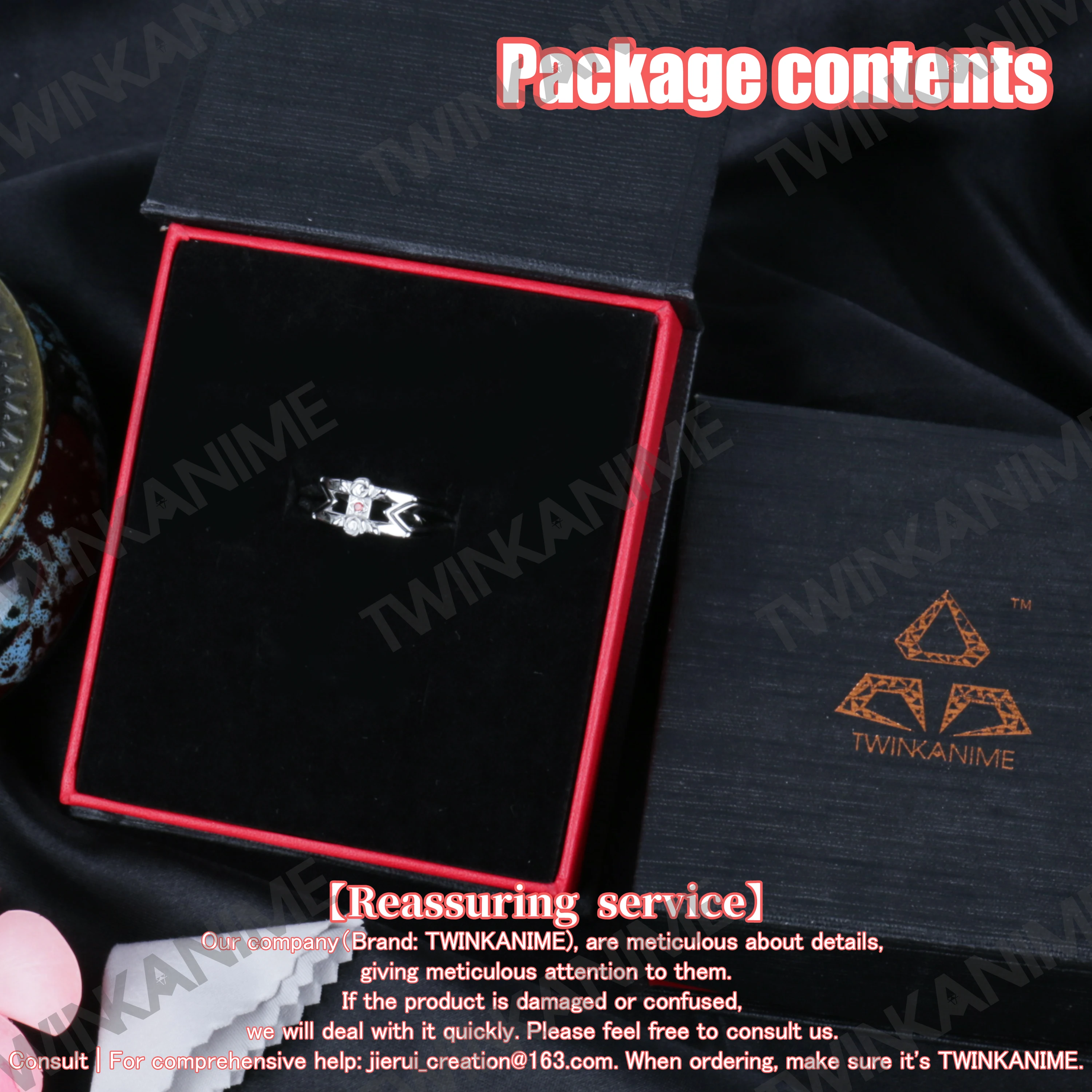 TWINKANIME S925 Sterling Silver Vampire Anime Knight Kuran Kaname Ring Adjustable About 7-9# For Men Women Holiday&Birthday Gift