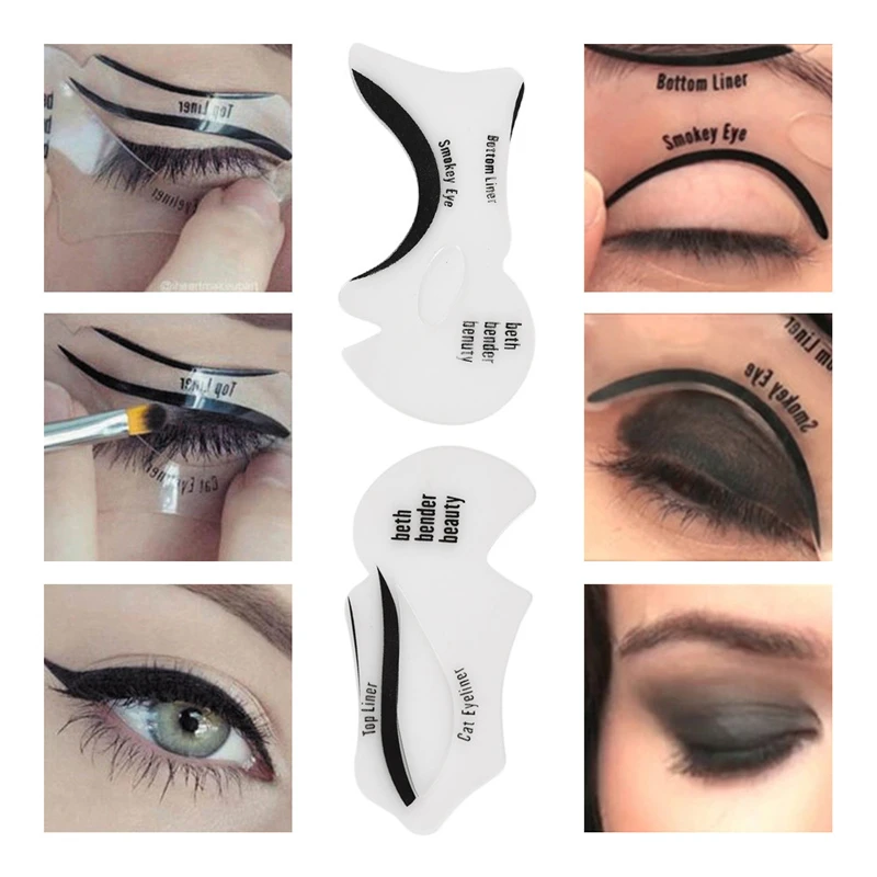 10pcs eyeliner eye shadow stencils winged eyeliner stencil models template shaping tools eyebrows template card makeup tool aliexpress beauty health