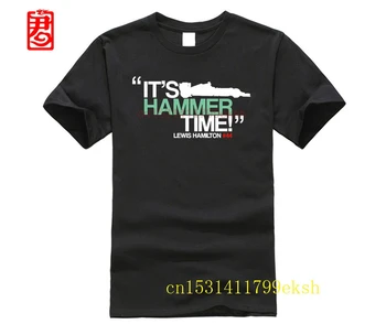 

It's Time Tshirts Men Crew Neck Lewis Hamilton T Shirts Men's Tees Tops Clothing Casual Tees 100% Cotton Clothes T Shirt