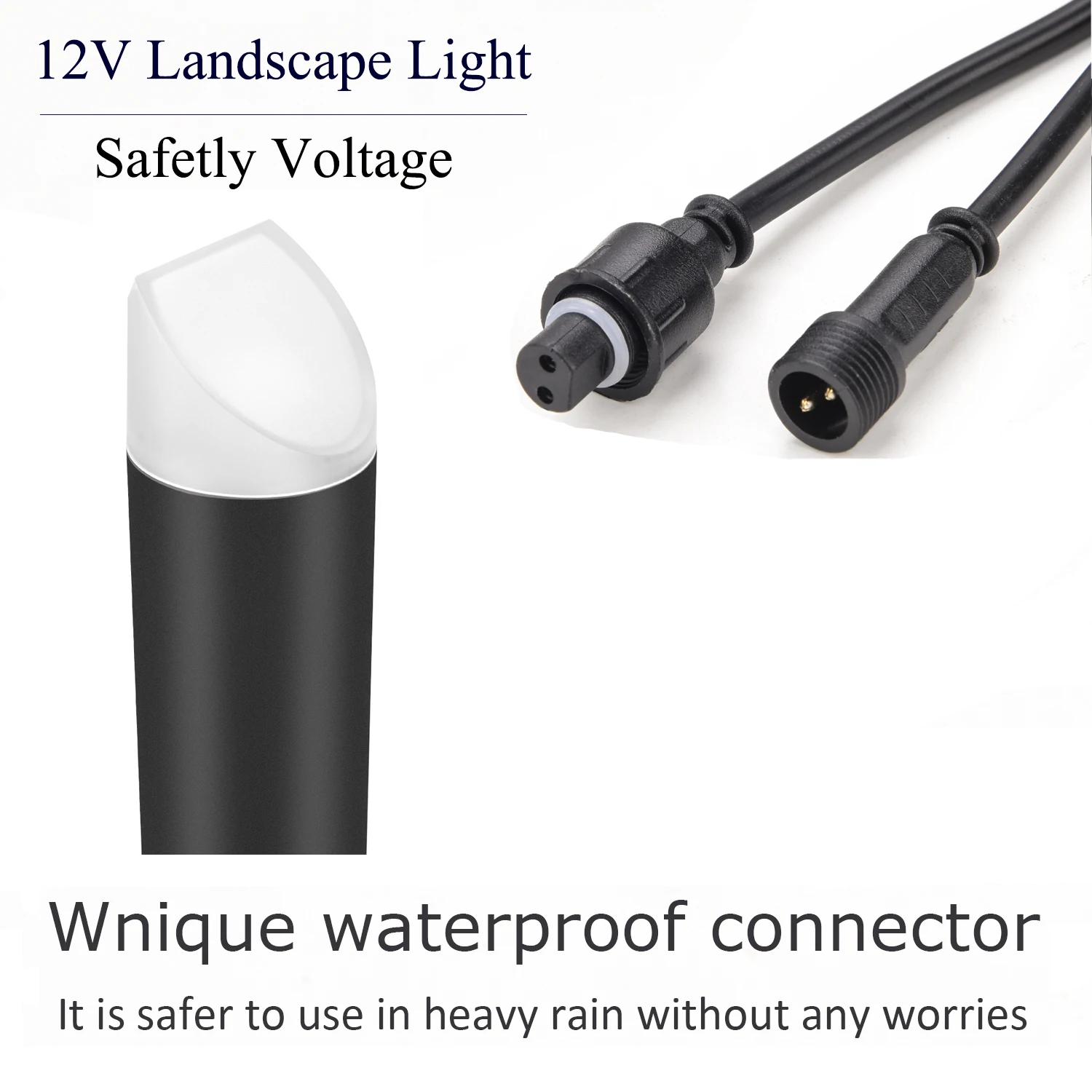QACA 4-Pack Outdoor LED Landscape Lighting DC12V,Waterproof Pathway Garden Lamps With Transformer,Park Yard Lawn Path Lights 20W 4
