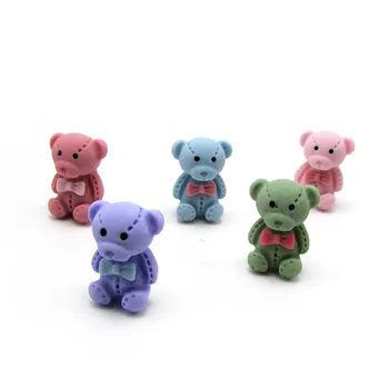 

50Pcs Cartoon Bow Bear DIY Craft Decoration Kawaii Flat Back Resin Cabochon Scrapbooking Hair clip Headwear Accessories :19*14mm