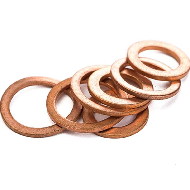 M3 M4 M5 M6 M8 M10 M12 M20 M22 Copper Sealing Boat Crush Washer Flat Gasket Ring Sump Plug Oil Seal Fitting Thickness 0.3mm |