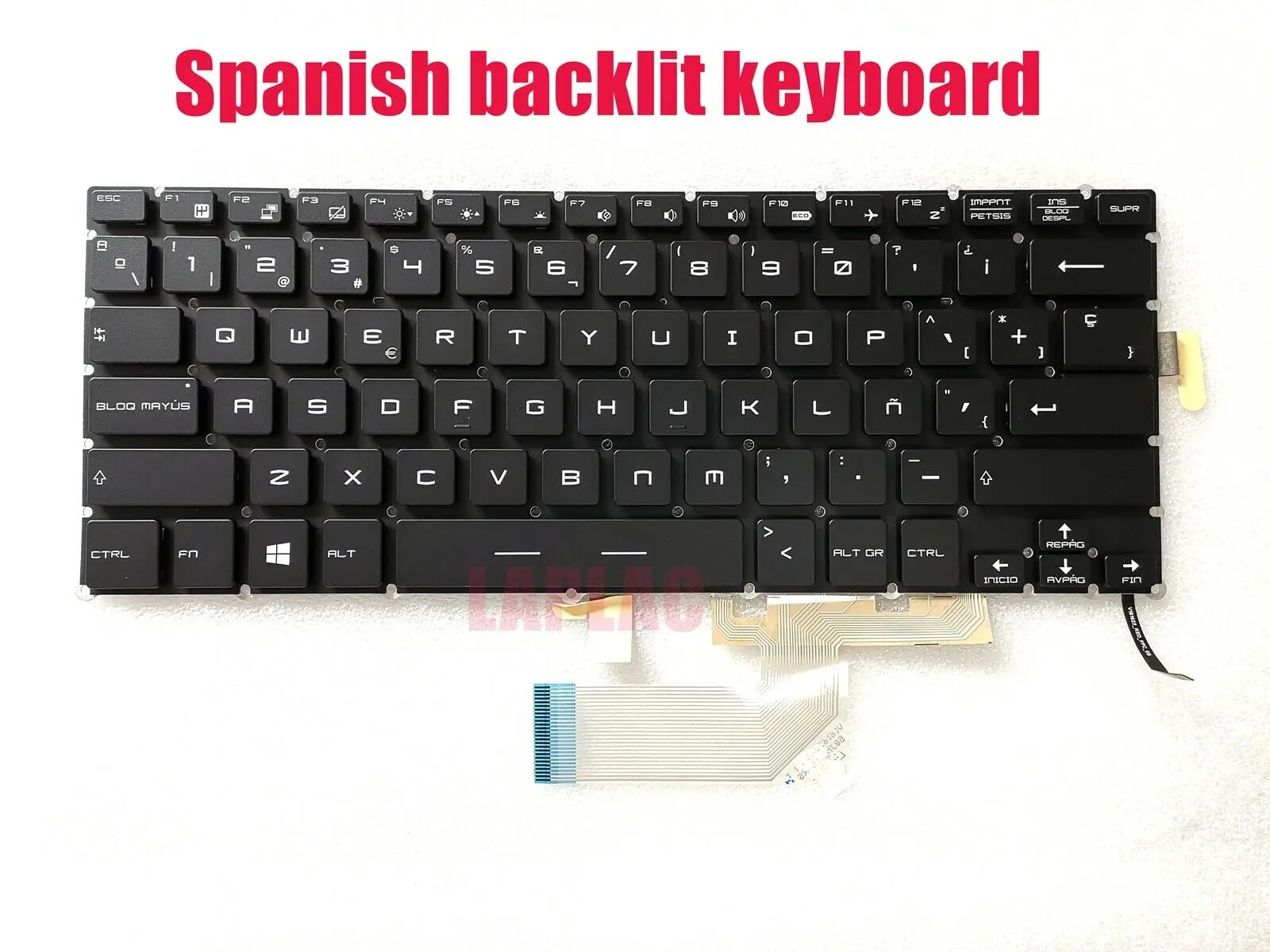 Испанская красная клавиатура с подсветкой для MSI MS-14A1/GS40 6QE-021XSP/046SP/050XSP/092SP/099SP/203SP