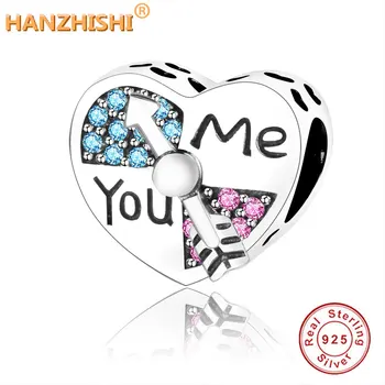 

Silver Cupid's Arrow Beads Fit Original Pandora Charms Bracelet You Me Heart 925 Sterling Silver Love Beads Fashion DIY Jewelry