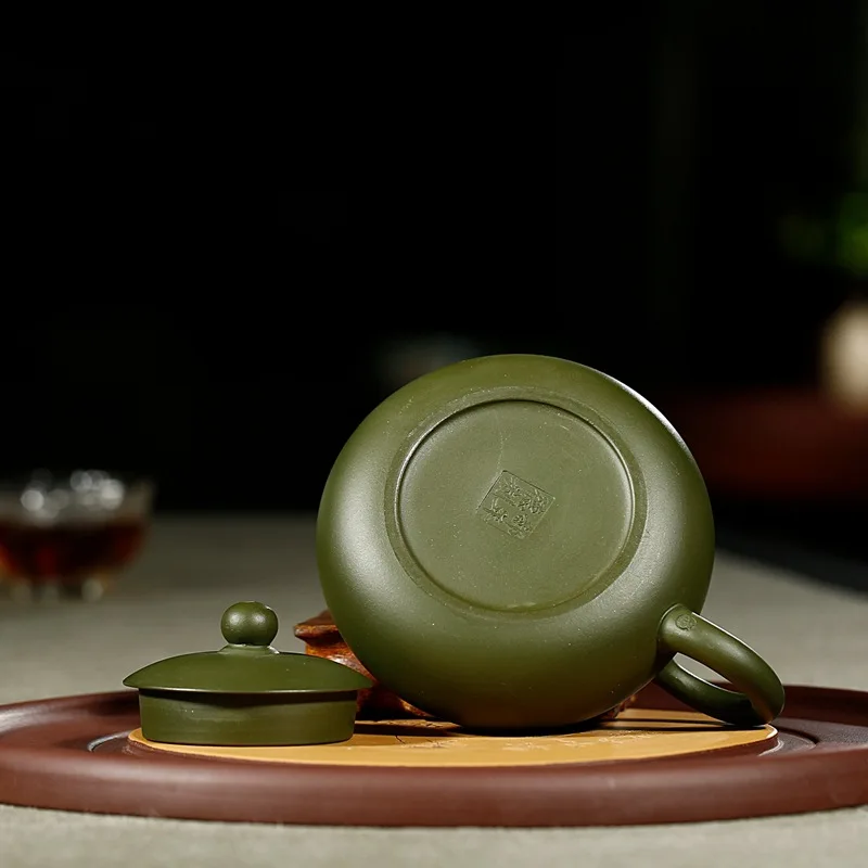 220 мл Исин Фиолетовый Песок Чайник Известный Ручной Зеленой Грязи Китайский Стиль С Резным Дизайном Изысканный Чайник Подарки Посуда h3