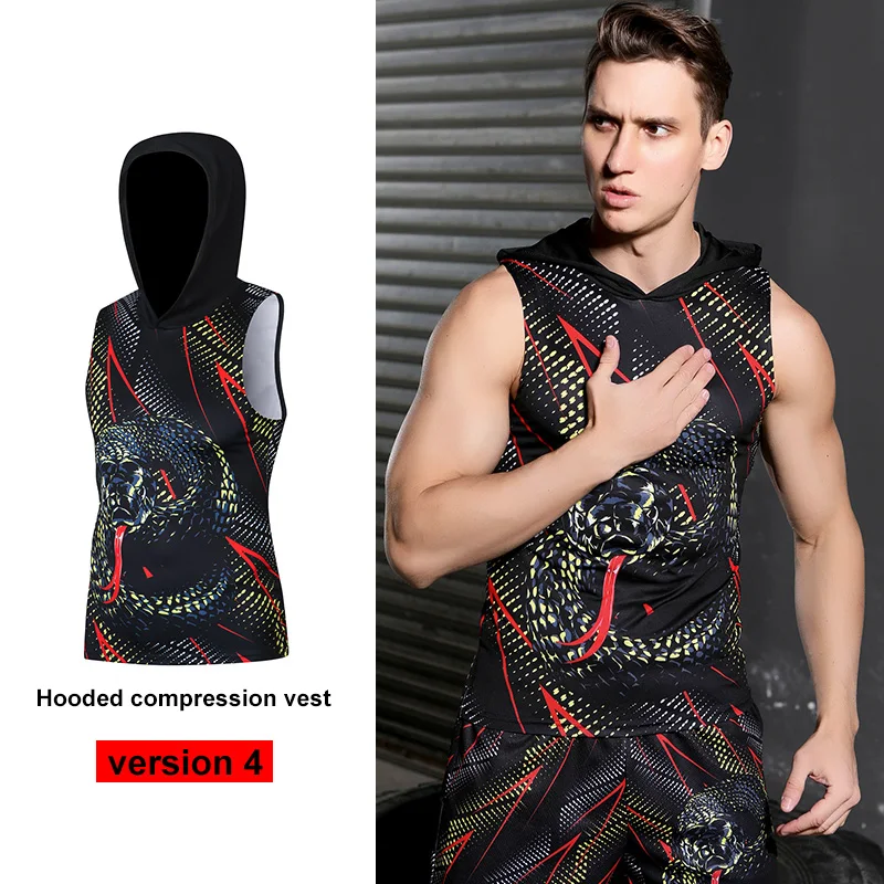 Cooles Herren-Fitness-Tanktop mit Kapuze, ärmelloser Kapuzenpullover, taillierte Herrenweste aus Baumwolle, geeignet für junge Männer im Fitnessstudio – Detail 1