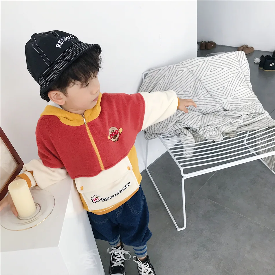 Tonytaobaby/новая осенне-зимняя одежда для мальчиков и девочек; детская одежда; бархатные толстовки на молнии для детей