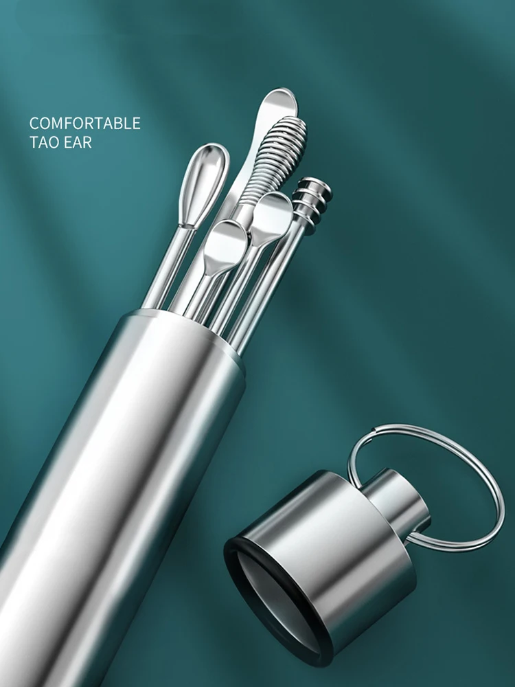 Description Picture 2 of item8pcs Ear Picking Tool Set Earwax Collector Stainless Steel Ear Wax Removal Curette Ear Spoon Cleaner Ear Cleaning Spoon Care