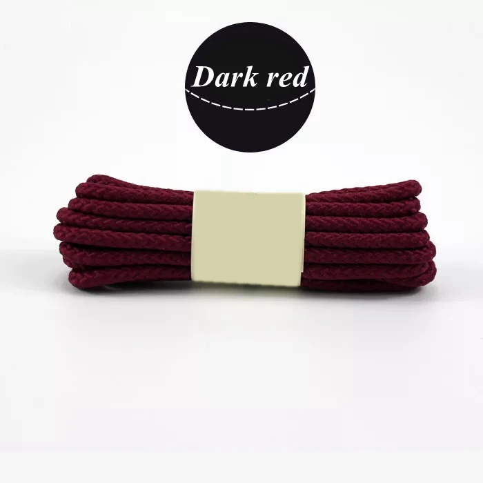 Dark red 1 Pair 14 Colors Round Shoelaces Outdoor Sneakers Shoe laces Solid Boots Shoelace length 80cm 100cm 120cm 140cm 160cm Shoestring - Цвет: Dark red