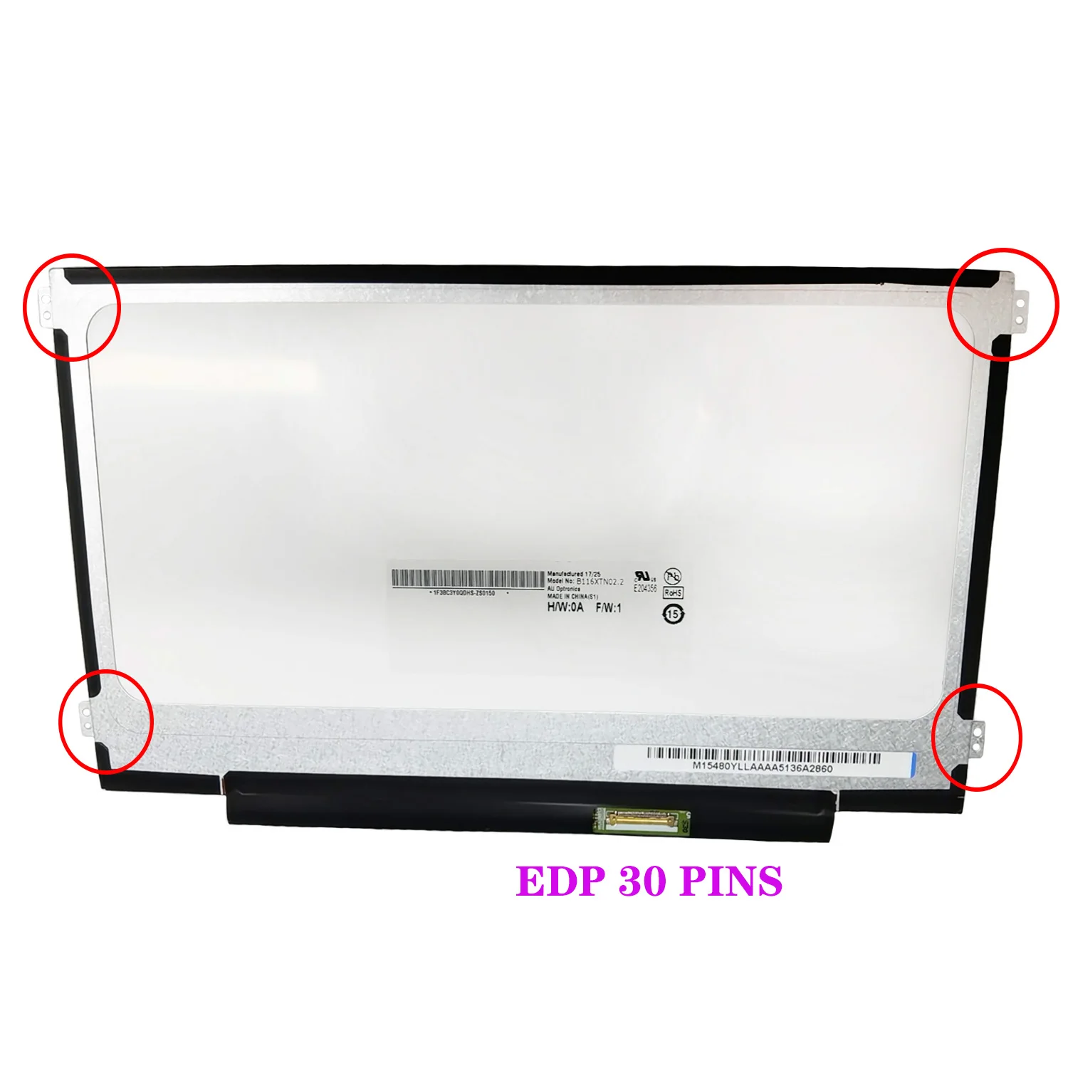 

11.6 Inch Notebook Display Panel B116XTN02.2 B116XTN02.3 HW0A M116NWR6 R3 M116NWR1 R5 30 Pin 1366*768 Matrix LCD Screen
