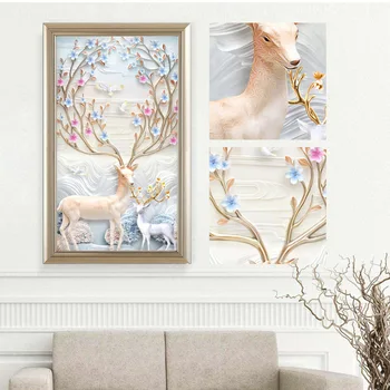 

New fashion 5D DIY Diamond Painting Cross Stitch Full Square animal deer Embroidery Cross Stitch painting Home Decor 0328-9