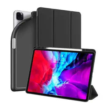 

For ipad pro 12.9 2020 PU Leather +TPU Bottom Shell Pen Holder Leather Cover