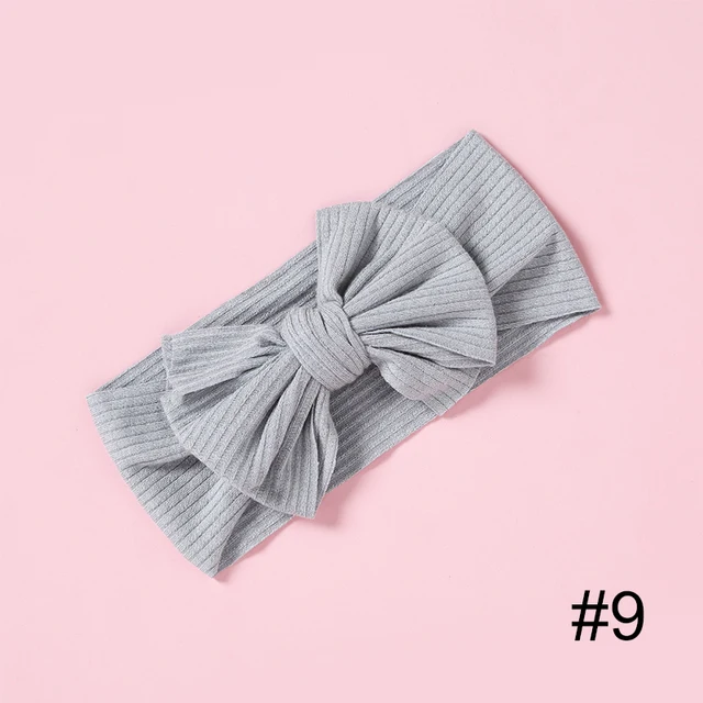 1pcs Solid Color Bowknot Baby Headband Elastic Turban Hairband Baby Girl Headbands Hair bands for Baby Girls Hair accessories 9