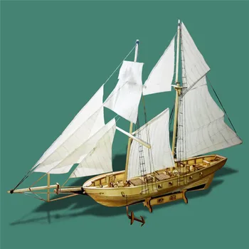 

Assembling Building Kits Ship Model Wooden Sailboat Toys Harvey Sailing Model Assembled Wooden Kit DIY D30 Toy For Kids boy girl