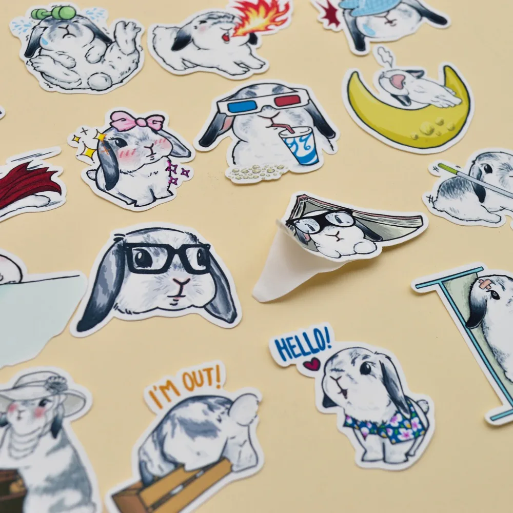 40 шт. тонкая бумага Kawaii наклейка в форме кролика сухой клей блокнот планировщик