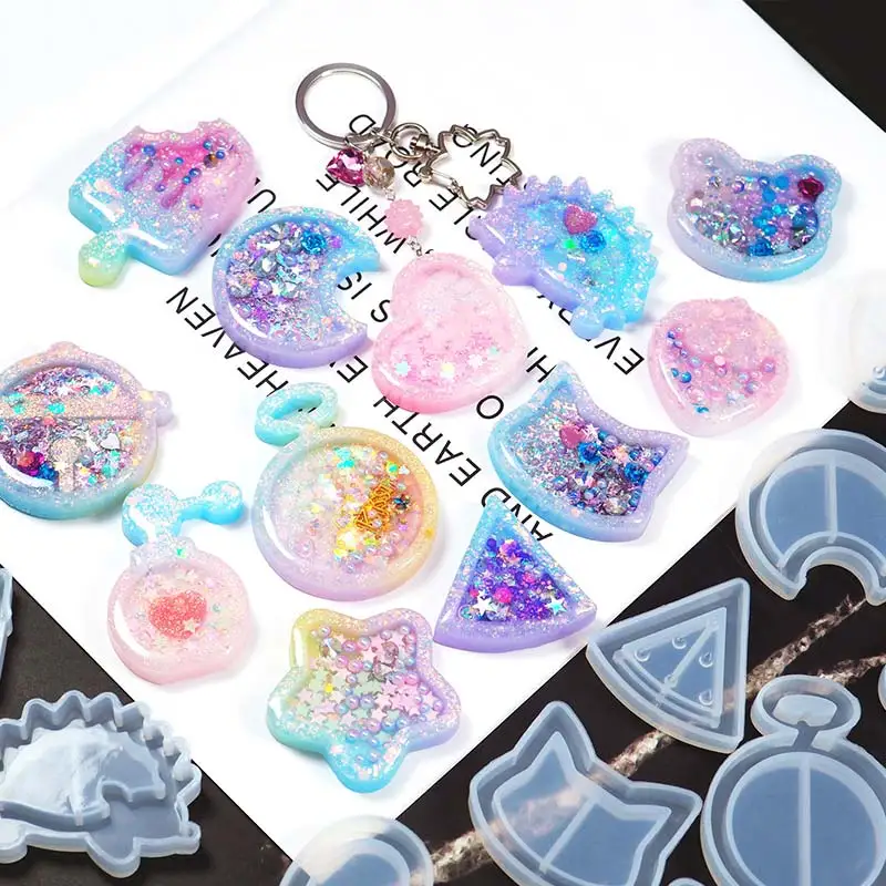 

Kawaii Strawberry Shaker Silicone Molds Star Epoxy Resin 1PC/1Pack Popsicle Bear Shaker Key Chain Charms