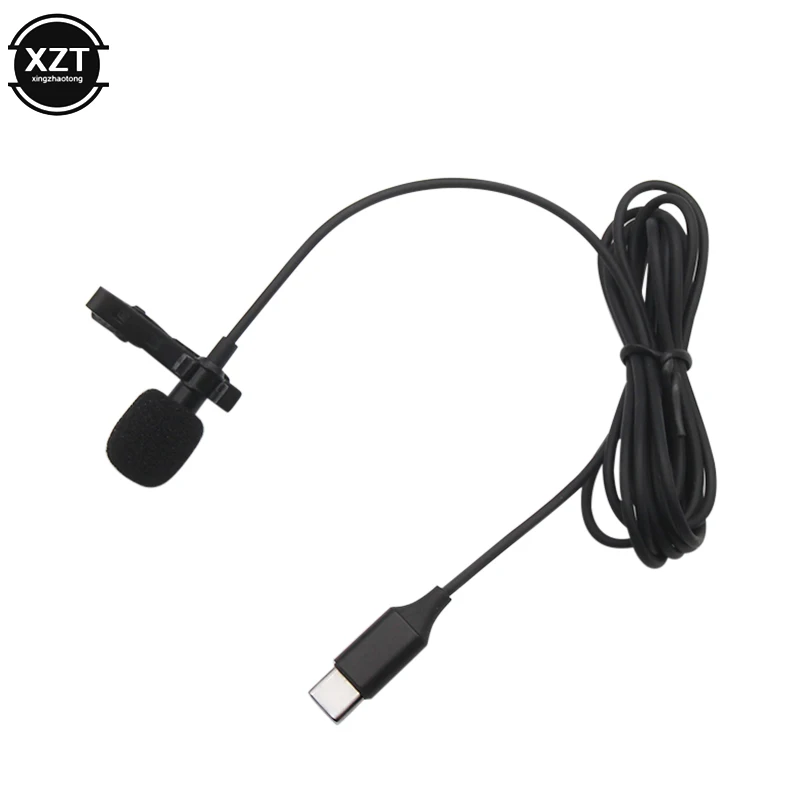 USB Type-C Microphone MIni Lapel Lavalier Clip-on Mic Condenser Audio Recording for Huawei Xiaomi  Android SmartPhone