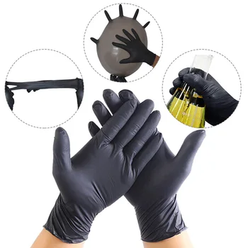 

20pcs Disposable Black Gloves Household Cleaning Washing Gloves Nitrile Laboratory Nail Art Tattoo Anti-Static Gloves