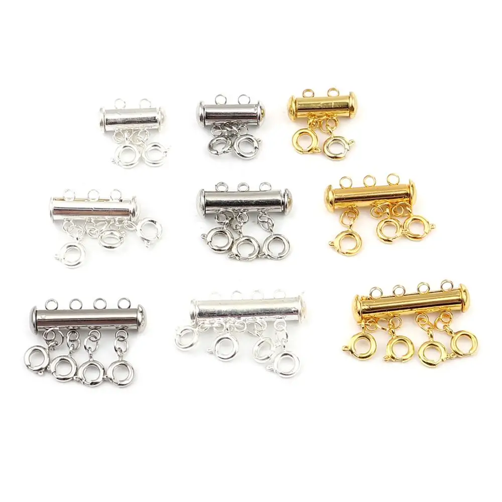 

DoreenBeads Handmade Magnetic Gold/Silver 2/3/4 Hole Copper Spring Buckle Connectors DIY Making Fashion Earrings Findings,3PCs