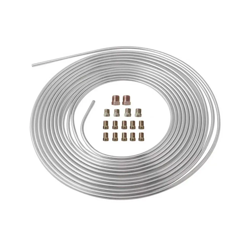 Galvanized Iron Brake Pipe Hose Line Anti-rust Replacement Tubing Coil And Fitting Kit With 16 Pcs Inverted Tube Nut | Автомобили и