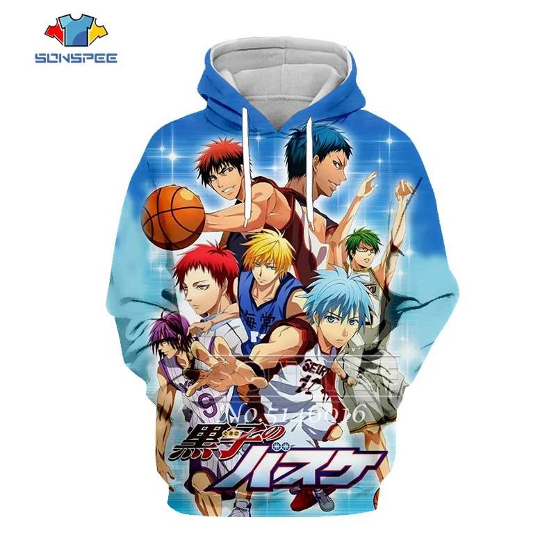 SONSPEE 3D печать Harajuku Аниме Kuroko's баскетбольный Мужской пуловер толстовка унисекс