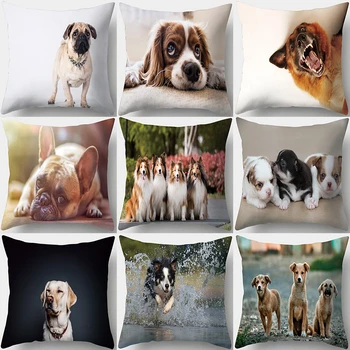 

Pug Dog Print Decorative Cushions Pillowcase Polyester Cushion Cover Throw Pillow Sofa Living Room Decoration Pillowcover 40958