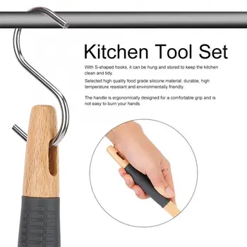 

Kitchenware Vegetable Multifunction Tool Kitchen Tools Non-Stick Silicone Kitchen Set Kitchenware Cooking Utensils Set With S