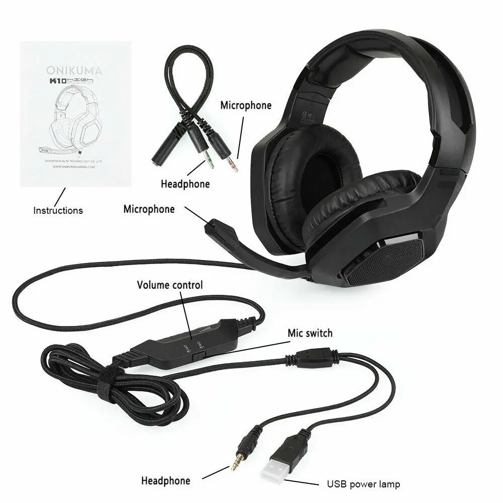 Ottwn K10 Game Headphone Desktop Notebook E sports Game Headset Mobile Games Music With mic Universal Noise Cancelling Headphone