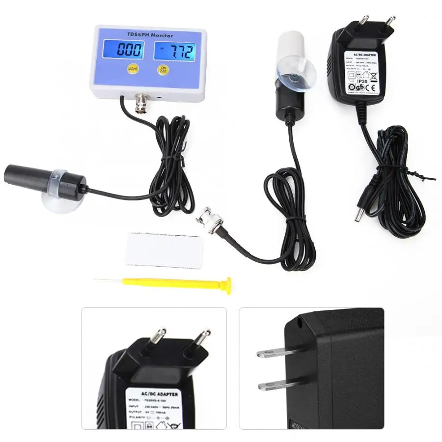 

PH Meter High Precise TDS PH 2-In-1 Monitor Fish Water Quality Tester PH Tester PH Measuring Tool