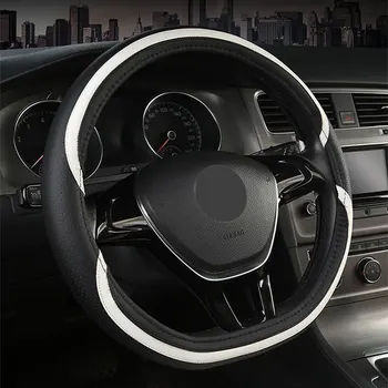 

D Ring Fiber Leather Car Steering Wheel Cover/auto D Shape Steering Wheel Braid For Golf 7 2015 Polo Wear-resistant And Non-slip