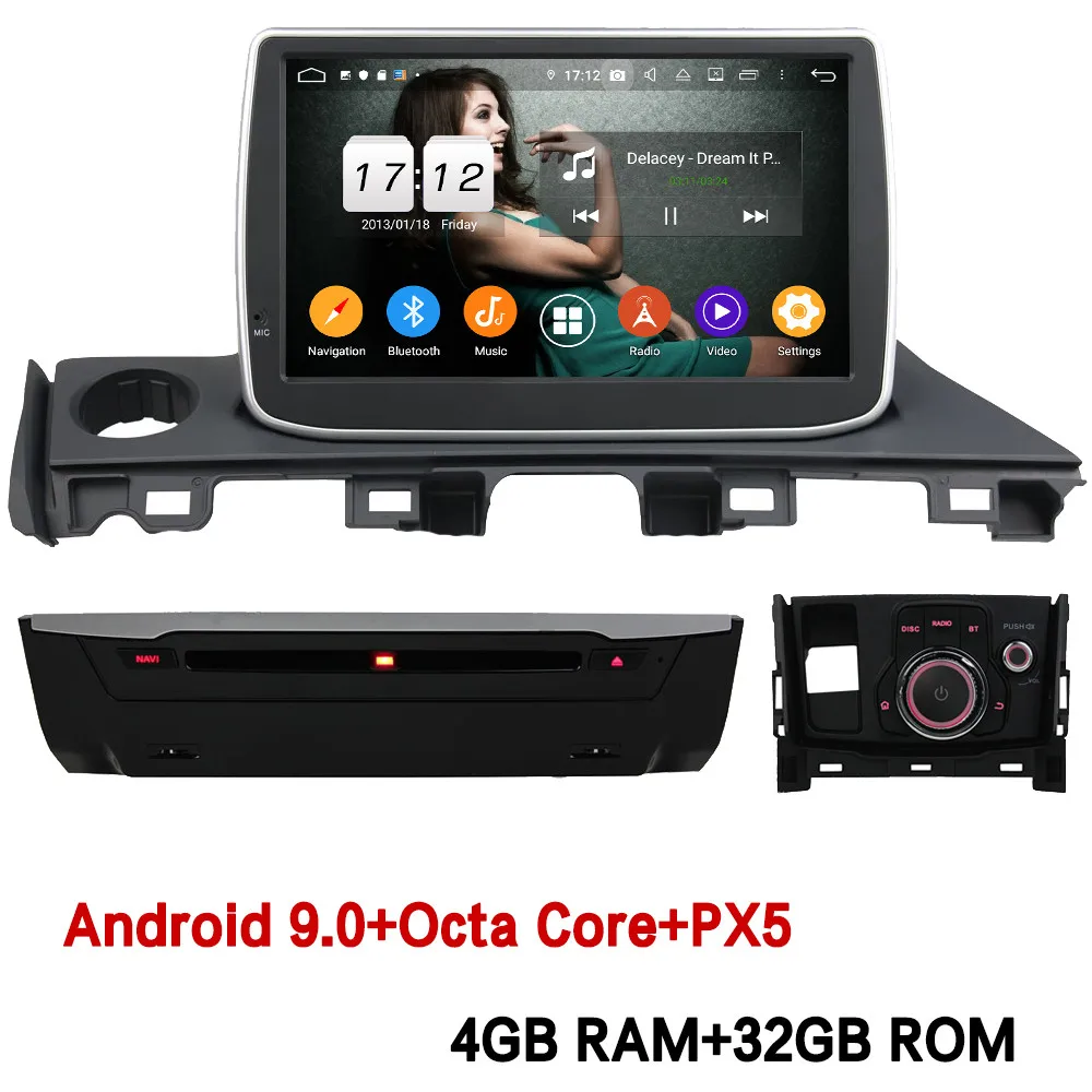 Klyde " ips 4G wifi Android 9 Восьмиядерный 4 Гб ОЗУ 64 Гб ПЗУ DSP автомобильный DVD мультимедийный плеер стерео для Mazda 6 GJ Atenza - Цвет: 4GB RAM x 32GB ROM