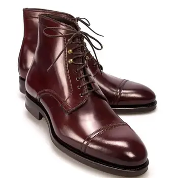

High Quality Fashion Men Pu Leather Lace-up Boots Male Casual Classic Trendy Vinage Stylish Martin Boots Zapatos De Hombre TV432
