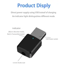 2 в 1 USB Bluetooth 5,0 передатчик приемник AUX 3,5 мм ТВ компьютер беспроводной адаптер