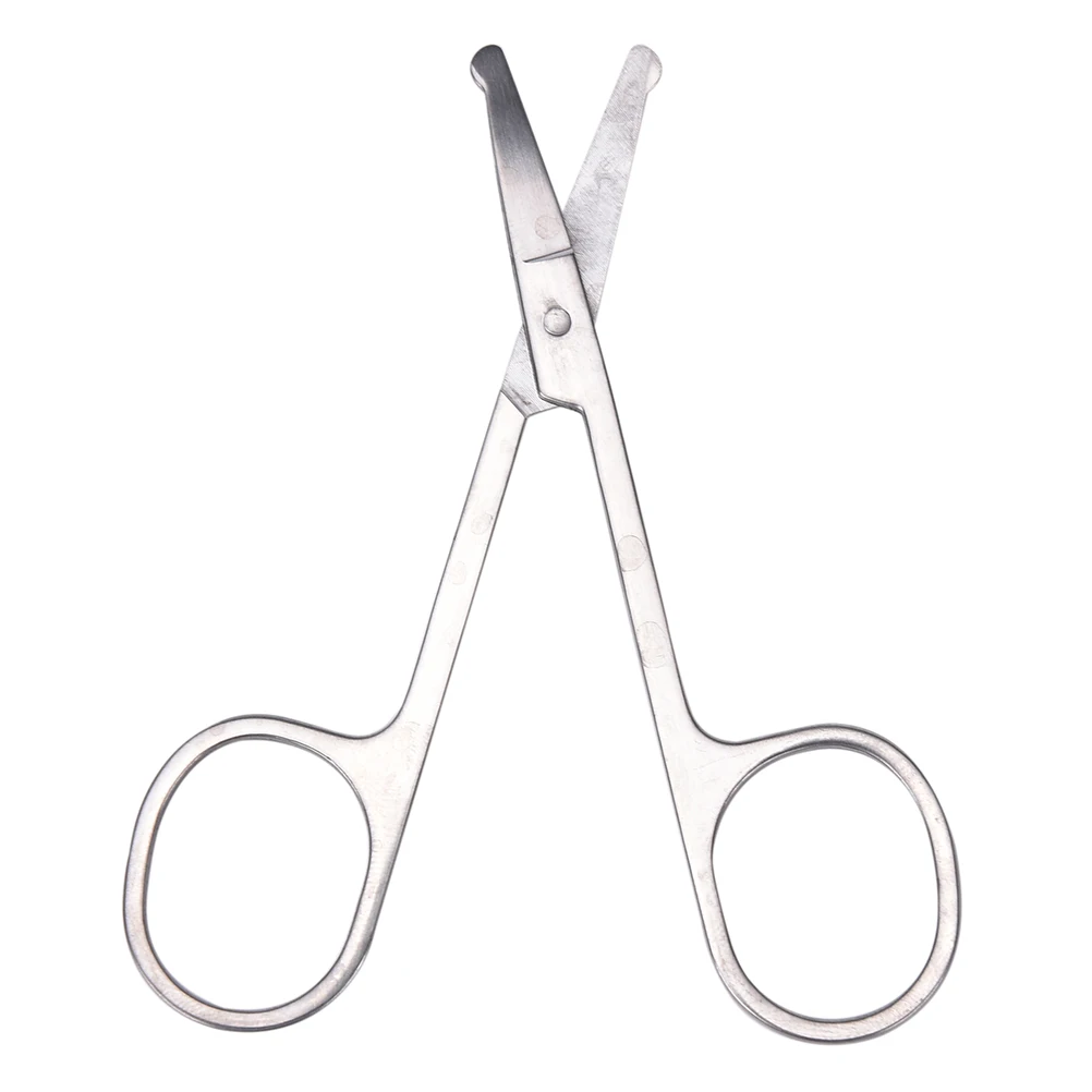 1Pc Professional Stainless Steel Round Safety Scissors Eyebrow Scissor Small Clipper Eyebrow Nose Hair Cut Trimming Tweezers