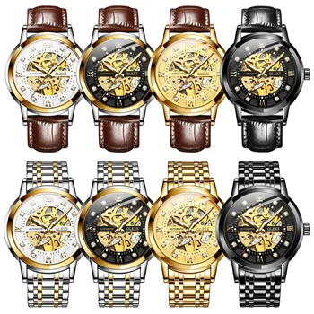 

OLEVS Brand Factory Wholesale Hollow Diamond Watch Fashion Trend Luminous Men's Mechanical Watches Relojes Hombre