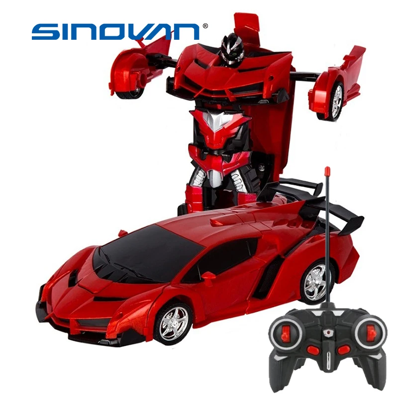 

Rc Transformer 2 in 1 RC Car Driving Sports Cars drive Transformation Robots Models Remote Control Car RC Fighting Toy Gift Red