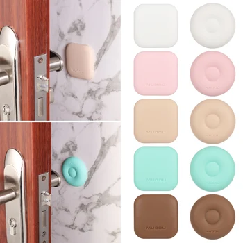 

4PCS Doorknob Cushion Silicone Self Adhesive Wall Protectors Door Handle Holder Stoppers Bumpers Buffer Anti-collision Pad