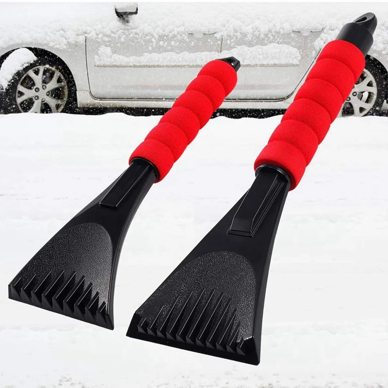 2Pcs Mini Car Ice Scraper Frost Scraper with Anti-Slip Soft Handle Snow Removal Tool