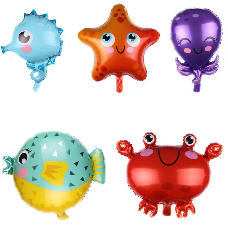 

1pcs Puffer Fish Sea Horse Crab Octopus Starfish Balloons Globos Sea Theme Party Baby Shower Birthday Decoration Kids Toys Ball