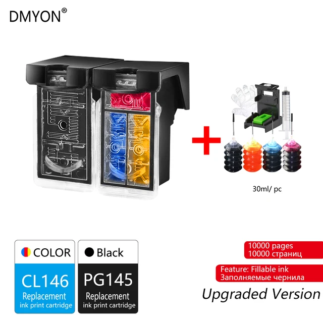 INKMATE Nachfülltinte für Canon PG145 PG146XL CL146 CL146XL Tintenpatronen für PIXMA IP2820 MP230 MX340 MX350 IP2810 MG2410 5 Stück INKMATE Nachfülltinte für Canon PG145 PG146XL CL146 CL146XL Tintenpatronen für PIXMA IP2820 MP230 MX340 MX350 IP2810 MG2410 5 Stück