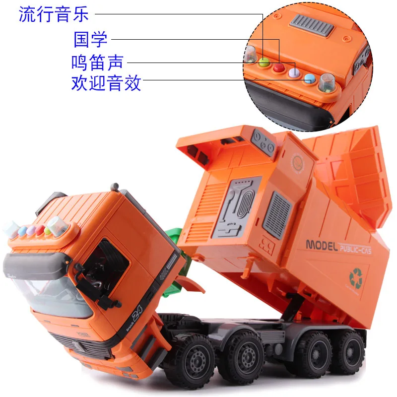 

Large Size Sound And Light Garbage Sanitation Vehicle Engineering Vehicle Set CHILDREN'S Toy Inertia Plastic Toys Mainland China