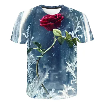 

Tulip Rose Flower t shirt mens Streetwear New Summer 3D Print Men Fashion Harajuku t-shirt Funny Hip-hop Casual Tops S-6XL