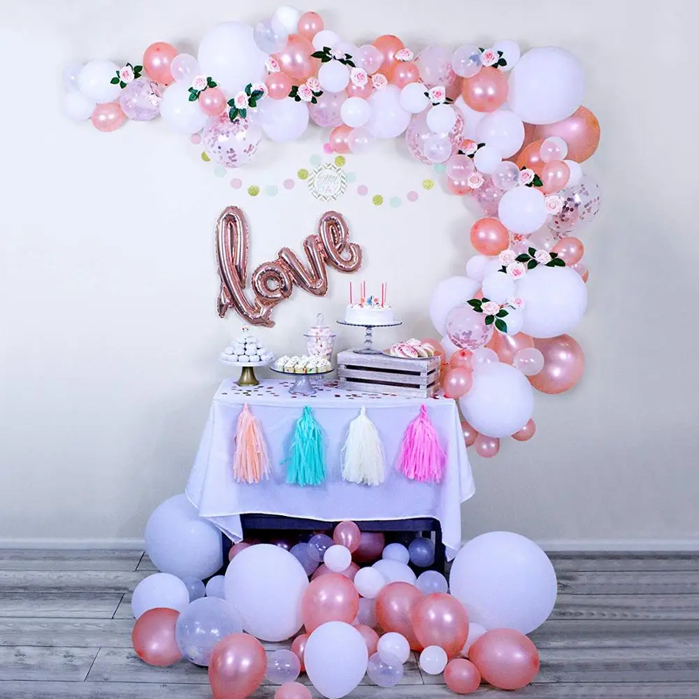 Воздушный Шар АРКА комплект гирлянды любовь розовое золото конфетти прозрачные воздушные шары аксессуары для свадьбы детский душ девичник помолвка