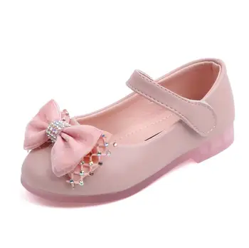 

Baby Girls Shoes Bowknot Crystal Bling Sequins Baby Single Shoes Formal Party Princess Shoes sandalen Small Leather Shoes
