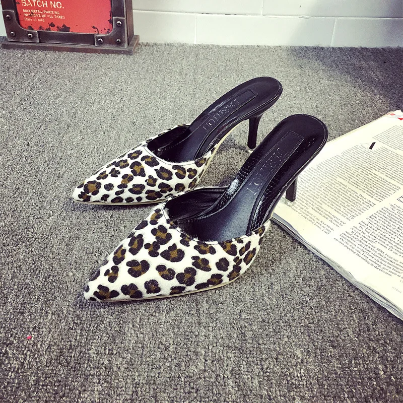QSR/туфли-лодочки на каблуке 7 см г. Летние леопардовые новые модные туфли на высоком каблуке с острым носком, повседневная женская обувь для ночного клуба - Color: White leopard